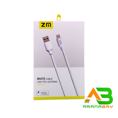 کابل شارژ  USB FOR LIGHTNING برند ZM مدل White ZM سوکت مسی