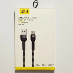 کابل شارژ  MICRO USB اندروید برند ZM مدل Strong cable سوکت بنفش